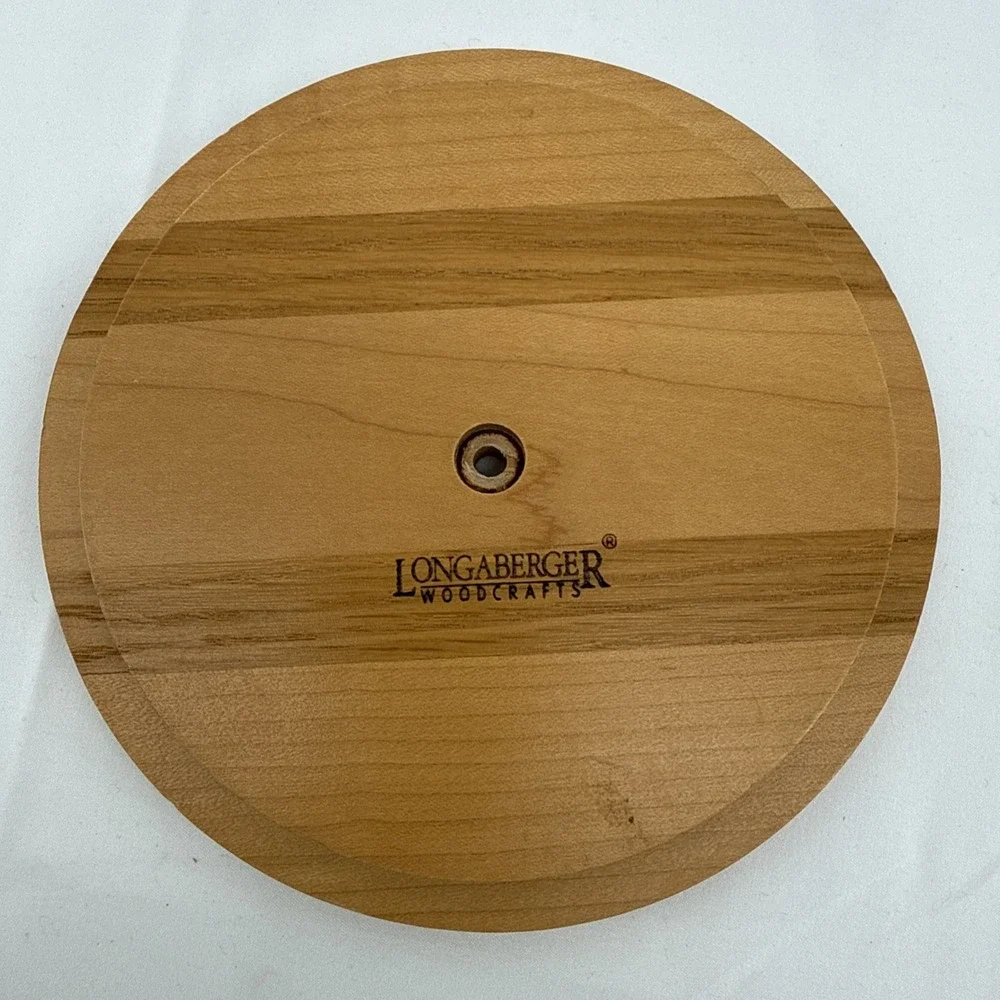Longaberger WoodCrafts Round Wooden Basket Lid 6.75 Inch Cottagecore Grandmacore
